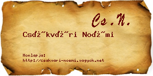 Csákvári Noémi névjegykártya